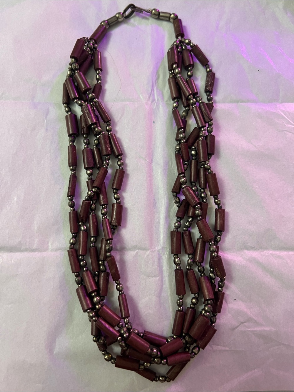 Multi-Strand Brown Wood Bead Necklace - Women Jewelry